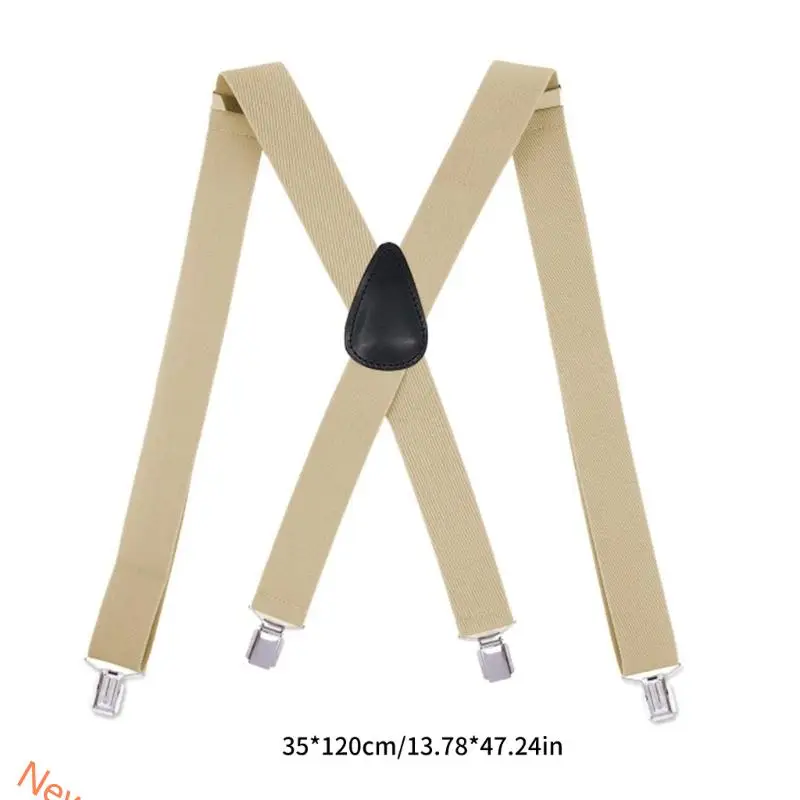 Multi Color Adjustable Men Suspenders With 4 Clip Flexible Polyester Elastic Straps For Stylish Look