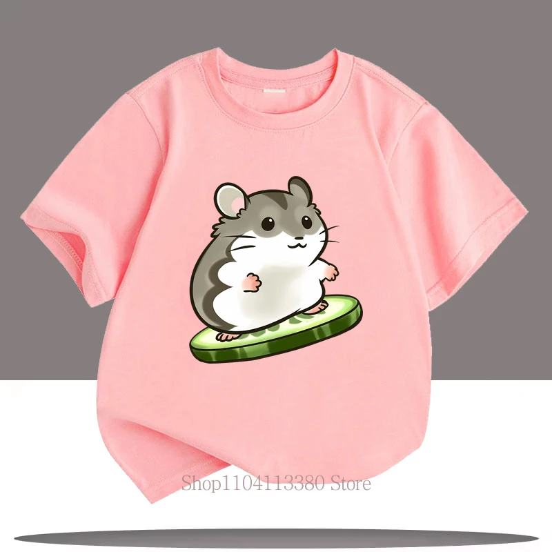 Funny Mouse Print Children T-shirts Summer Boys Girls Casual Fashion Funny Tops Colorful Crew Neck Short Sleeve Kids T-shirts