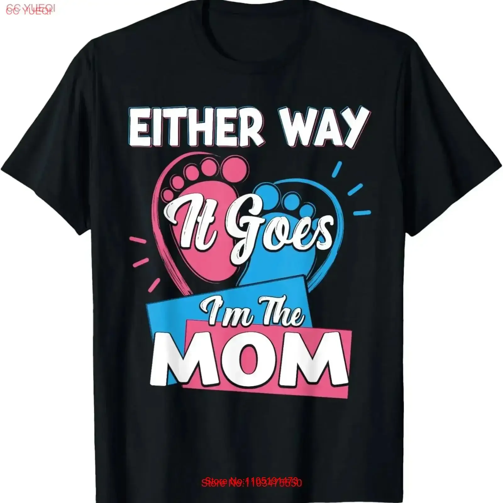 Either Way It Goes I'm The Mom Mother mama Gender Reveal T Shirt vintage Washed fashion streetwear Top For Everyday Wear
