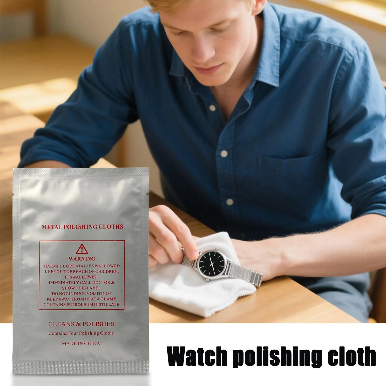 

Gold Polishing Cloth 4 Pieces Jewelry Polish Cloth Anti-Tarnish Watch Scratch Repair Wipes For Deoxidation Refurbishment Ring