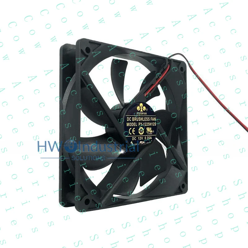 

PP+ 1PC 12CM Refrigerator Cooling Fan Size 120*120*25mm PY-1225H12S 12V 0.35A