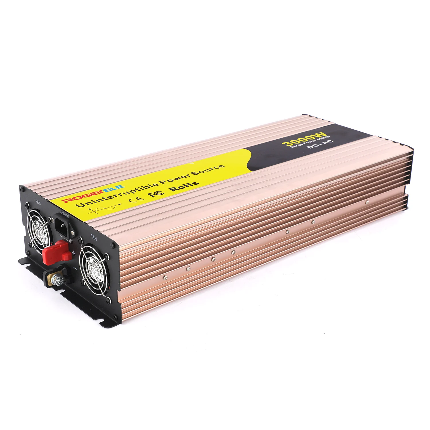 Inwerter mocy marki Wenzhou Roger - 24V/48V DC na 110V/220V AC 3000W Inwerter czystej sinusoidy z funkcją ładowania UPS