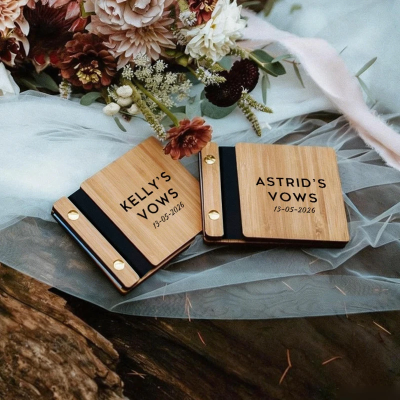 

Single Wooden Vow Book Personalized Vow Book Wedding Vows Book