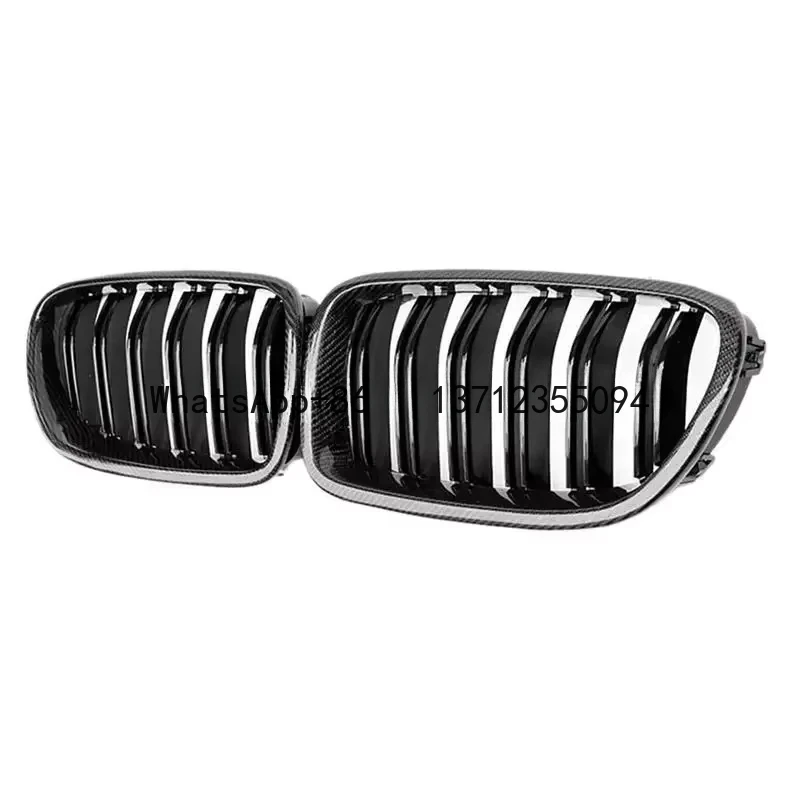 Carbon Fiber F10 double slat line Car Front Mesh Grillr For BMW 5series M5 kindly grill 2010-2017