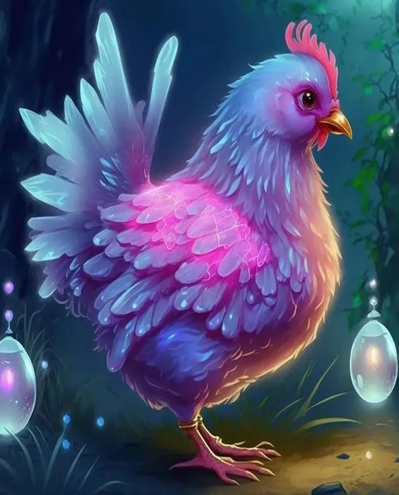 JMINE Div 5D Chicken light Full Diamond Painting cross stitch kits art animal 3D paint by diamonds