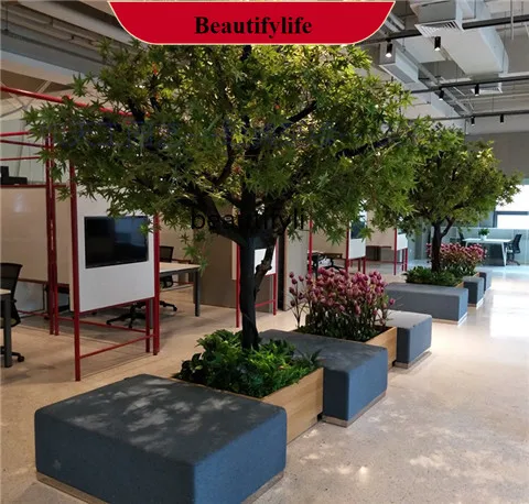 

F21 Simulation, maple red maple fake tree large, plant, indoor tree living room, hotel square store decoration