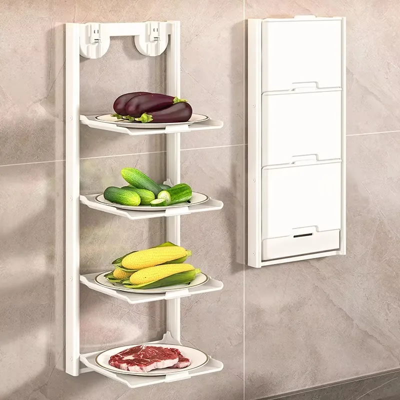 multi-layer-modern-foldable-sustainable-food-plate-rack-suction-cup-wall-mounted-kitchen-storage-with-3-year-warranty