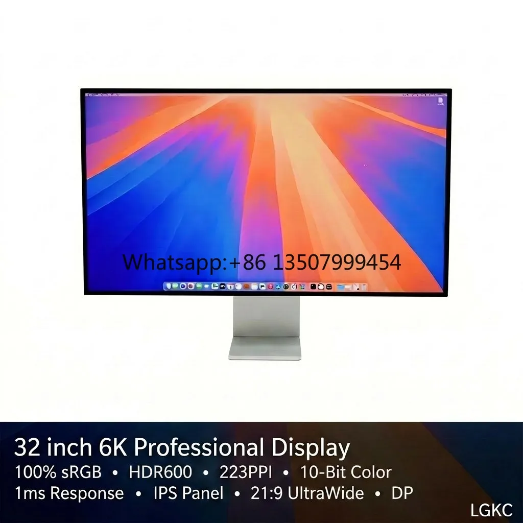 New 32 Inch 6K PC Monitor LCD 60Hz 6144x3456 HDR600 223PPI 10Bit 100%sRGB Four-Sided Narrow Frame Wide Screen