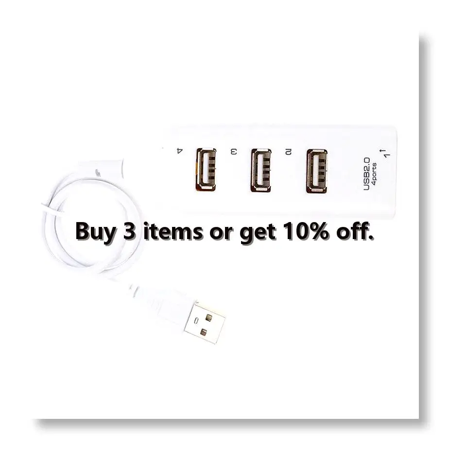 ✤ Concentrateur USB 2.0, concentrateur multi-USB haute vitesse, adaptateur de concentrateur USB à 4 ports pour ordinateur portable, accessoires informatiques, couleur blanche.