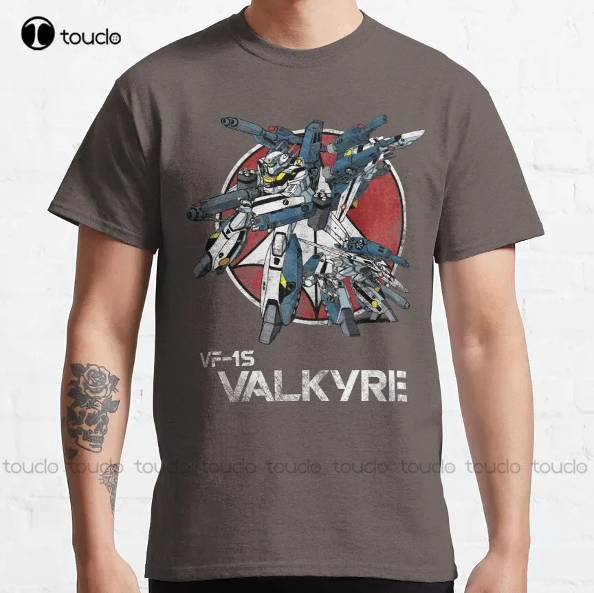 Vintage Skull Squadron Vf 1, Vf 1S, Robot, Sci Fi, Science Fiction Classic T-Shirt Mens Big And Tall Shirts Fashion Funny New