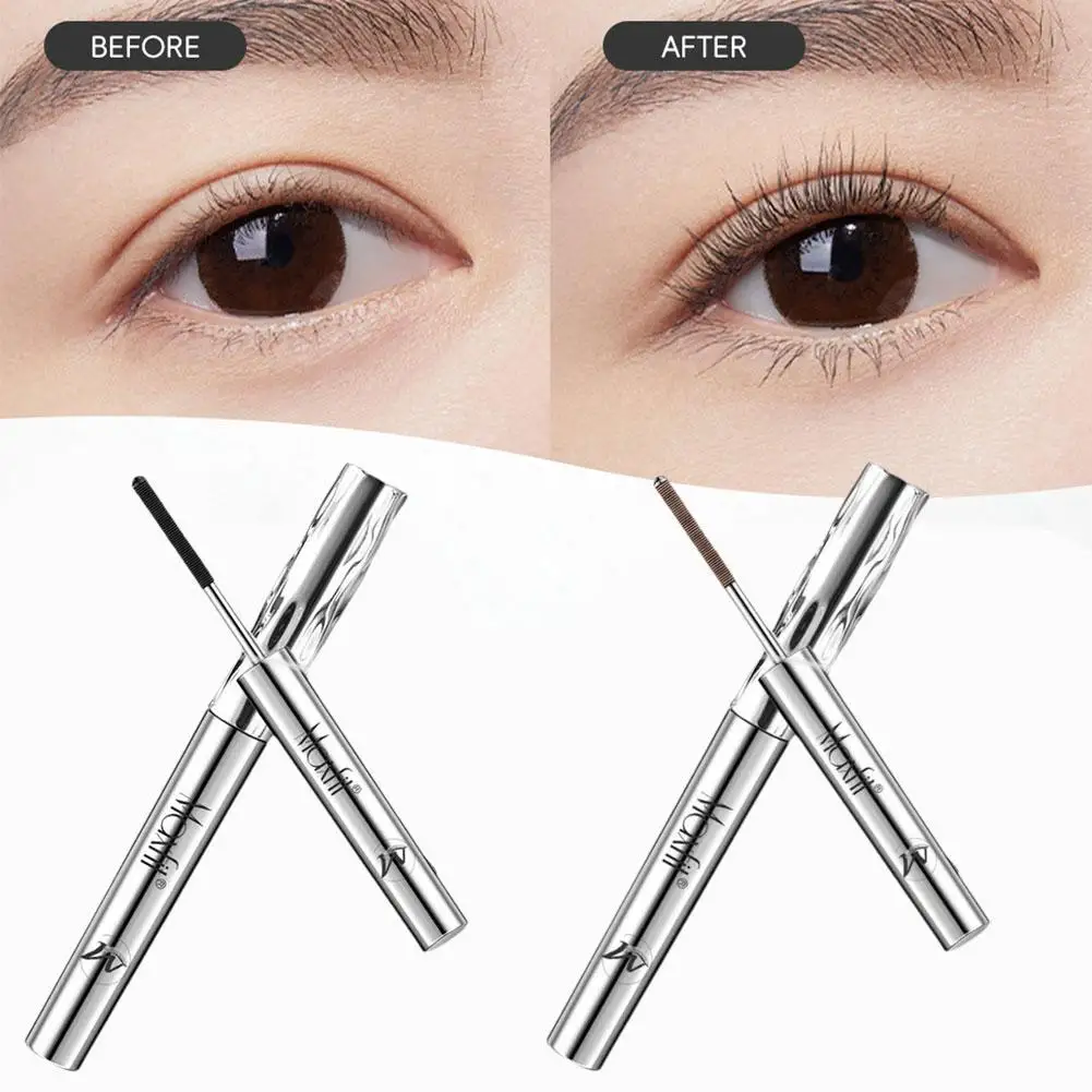 Rímel de ondulação de longa duração, à prova de manchas, não aglomerado, maquiagem para os olhos, fibra de seda preta, rímel de ondulação longa, cosméticos