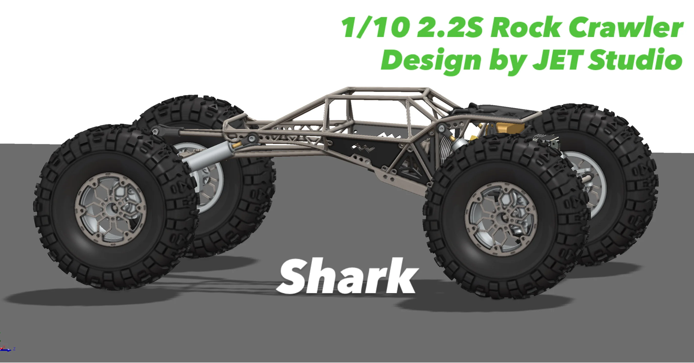 

1/10 LCG Rock Crawler Shark Titanium Alloy Tube Frame 3D Printed Tube Frame,scx10 capra,2.2S,1.9S,Low Center of Gravity