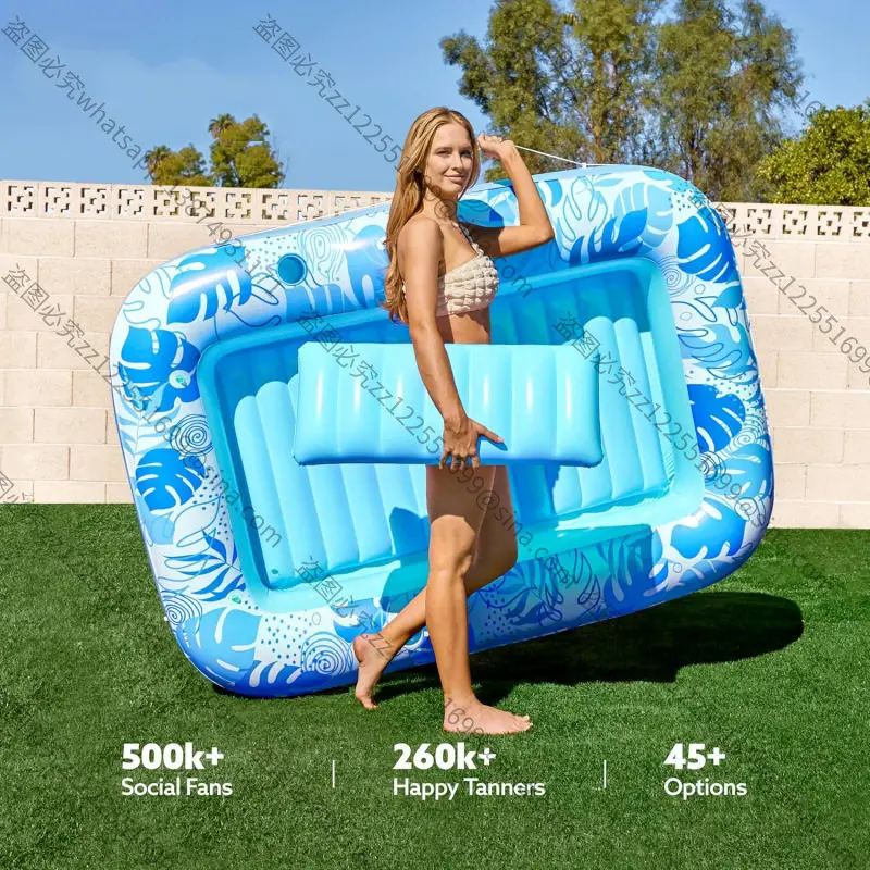 Suitable for The New PVC Inflatable Lounge Chair Floating Pool Maple Leaf Floating Boat Floating Bed Lounge Chair