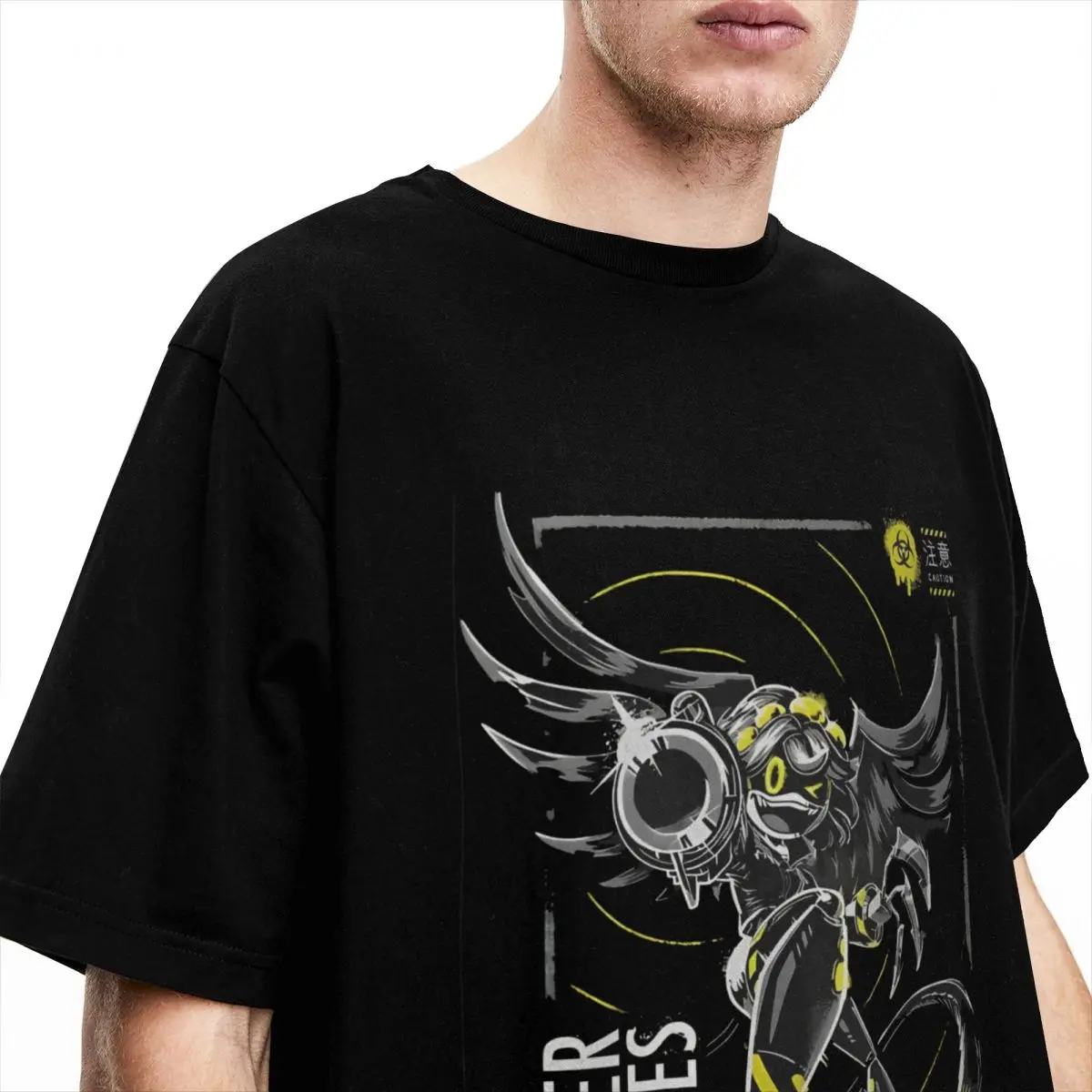 Men Women Horror Murder Drones V Cartoon Anime T Shirt Stuff Pure Cotton Tops T-shirt Novelty Tees Summer