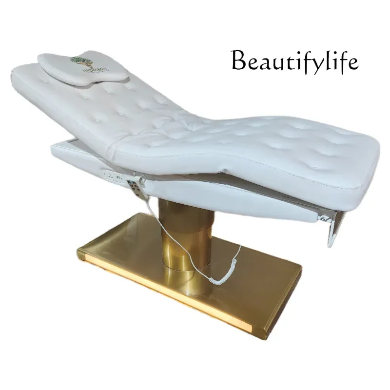 

Electric beauty bed, stainless steel gold base, special tattoo embroidery for beauty salons, designer style, high sense