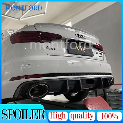 ABS 후면 범퍼 립 디퓨저 Spoielr 배기 아우디 A4 B9 S4 Sline 2016-2019 자동차 스타일링