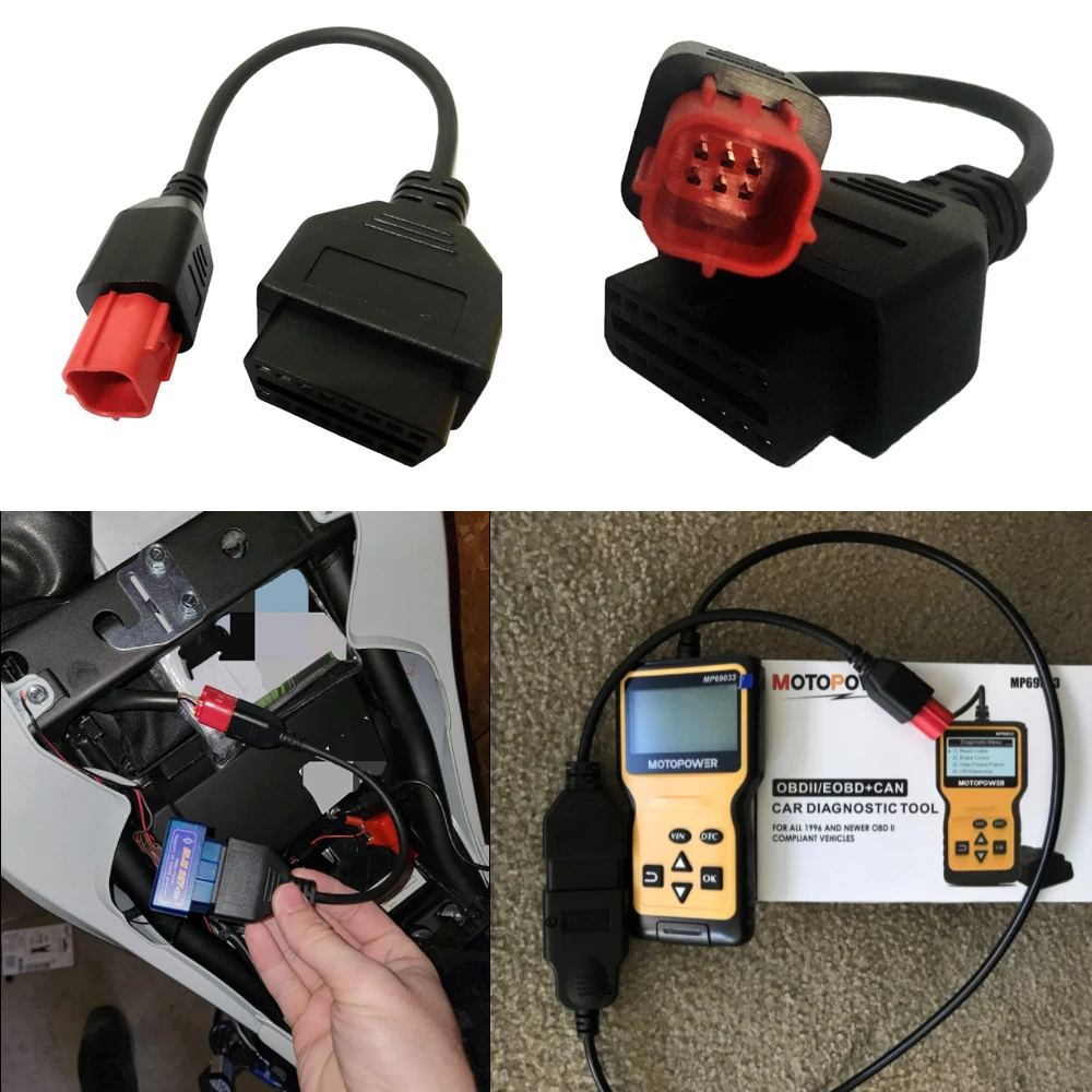 For KTM OBD2 Connector Motorcycle Motobike For YAMAHA For HONDA Moto For SUZUKI For Ducati OBD 2 Extension cable For Kawasaki