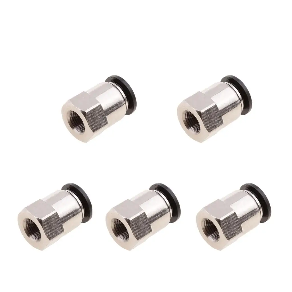 5 Pieces DPCF10 10mm Replacement Pneumatic Push In Fittings for Air Water Hose