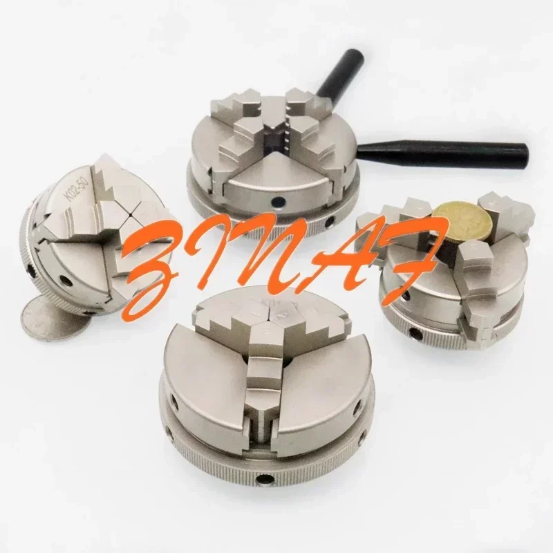 K01 50 K01 63 K02-50 Non rusting nickel plating Chuck three/four Jaw,Suitable for Mini Lathe Chuck M14*1  Connecting rod adapter