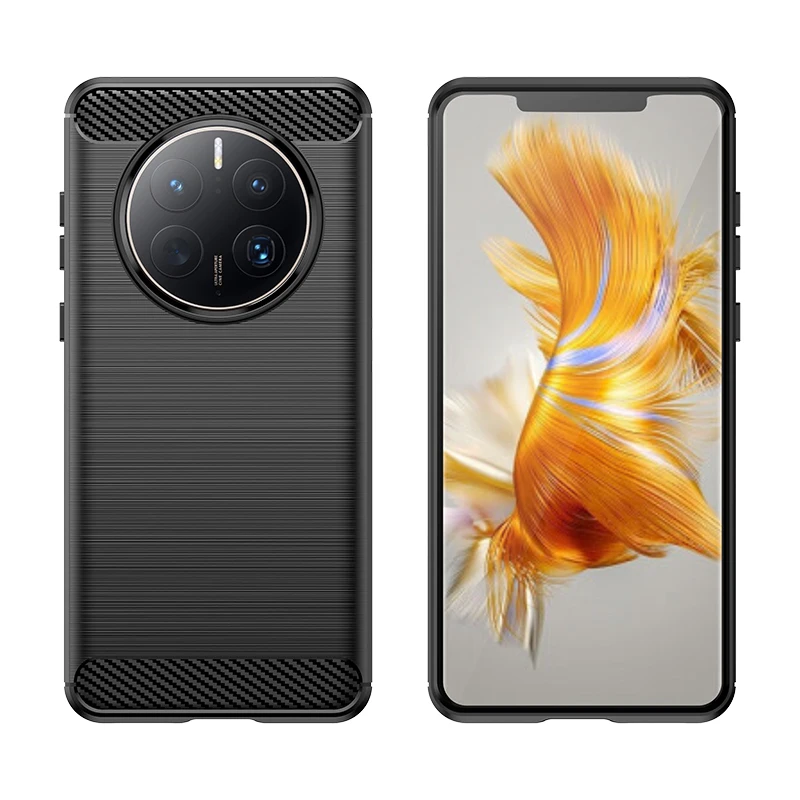 Soft Silicone Case for Huawei Mate 50 60 40 30 20 10 Pro 50E 40E 20X Carbon Fiber Phone Cover for mate 20pro 10pro 60pro plus view 2