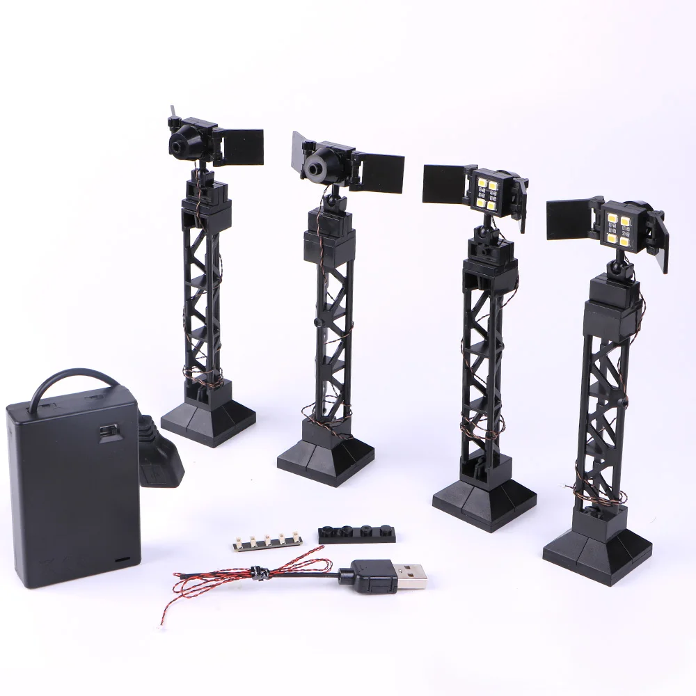 TEDDOO 4PCS Building Block Lights  For Lego LED Block Lighting Kit Block Light Searchlight Suitable for Blocks 58827