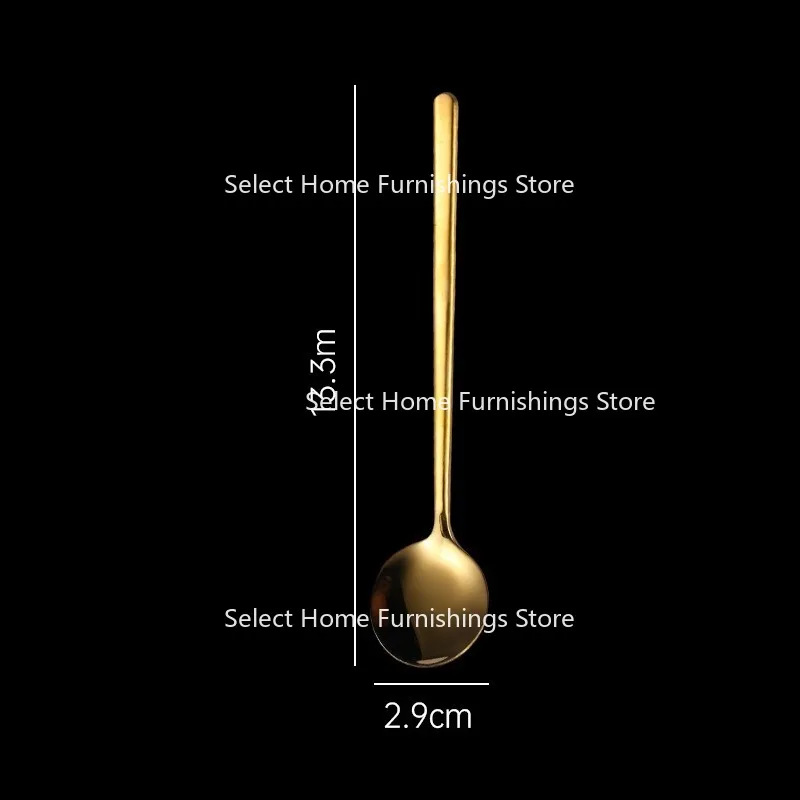 Suitable for 304 Stainless Steel Spoon Coffee, Long Handle Stirring, Cake Desserts, Bird's Nest Honey Spoon