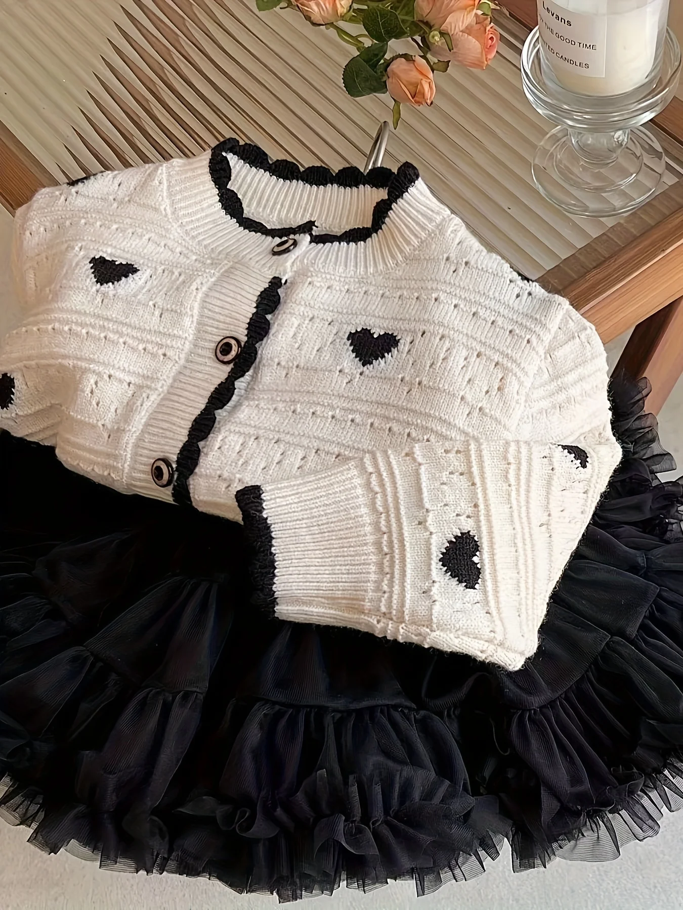 سترة صوفية خريفية جديدة للفتيات، سترة عصرية ومتعددة الاستخدامات على شكل قلب واحدة الصدر وأكمام طويلة على الطراز الكوري للفتيات الصغيرات