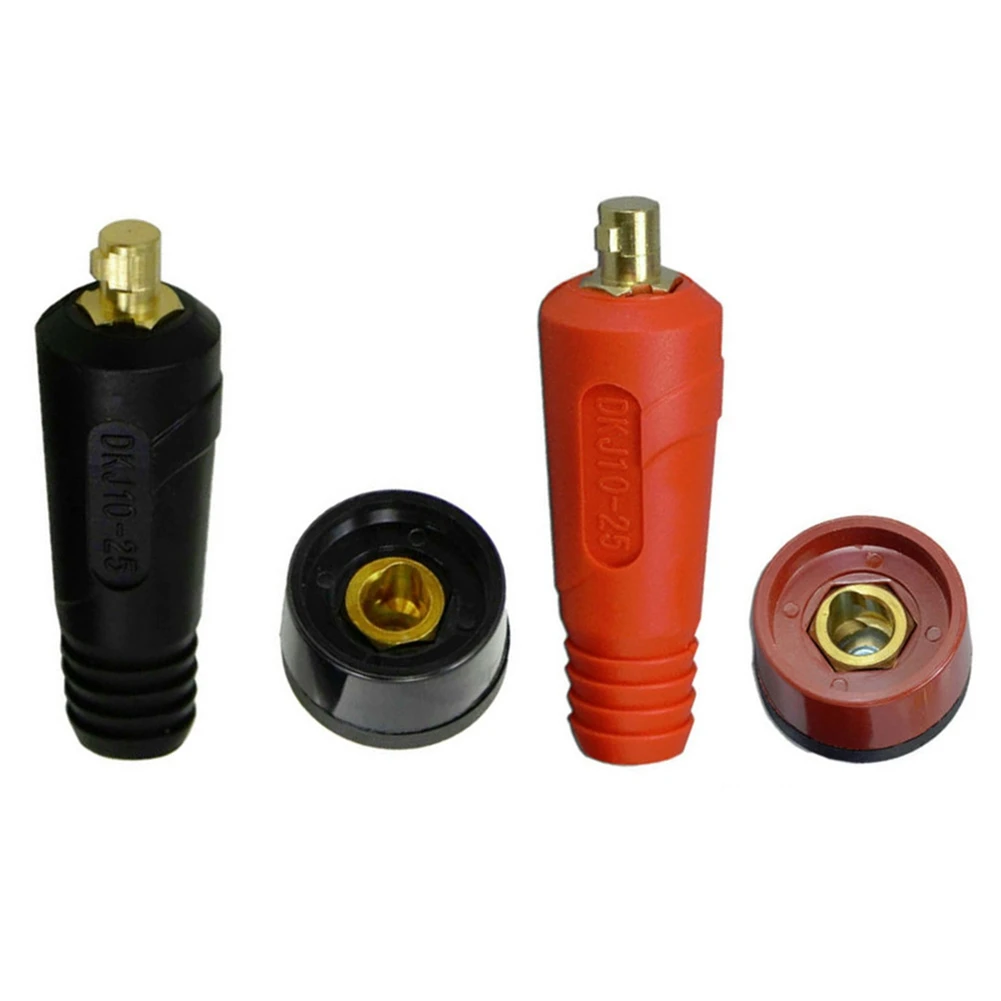 4Pcs TIG Welding Cable Panel Connector Socket Set Dinse Style DKJ10-25 & DKZ10-25 4Pcs Soldering Accessory