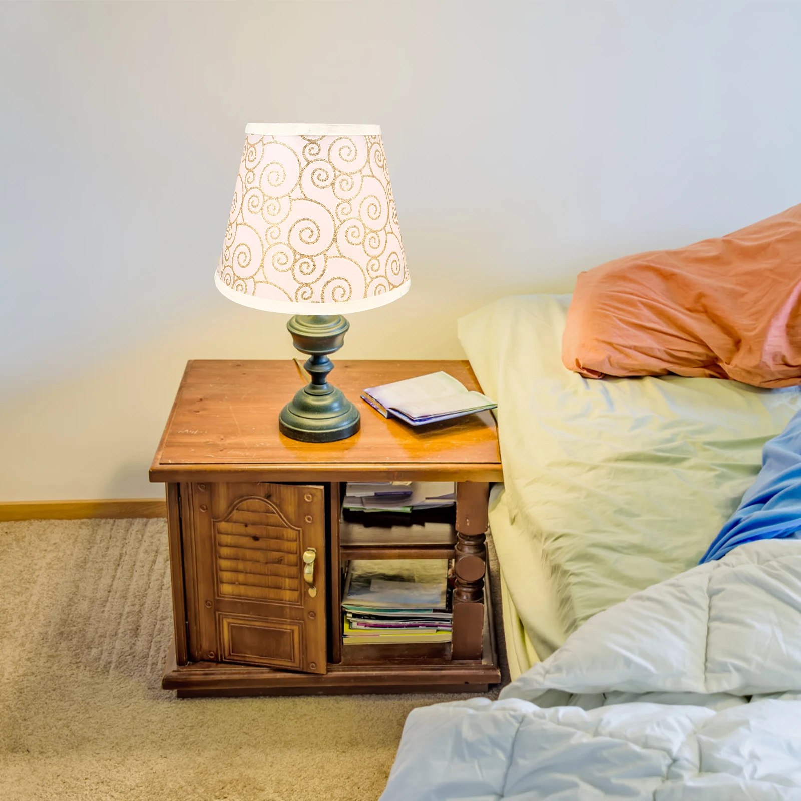 

Decorative Lampshade Golden Large Lamp PVC Fabric Lampshades for Desk Table Floor Bedroom Living Room