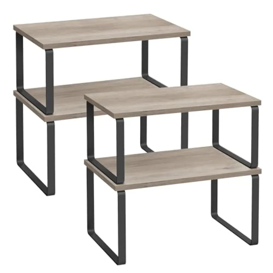 

Набор из 4-х органайзеров для шкафов, полок для кухонной столешницы, кухонных стеллажей для хранения, полок для специй, штабелируемых, расширяемых, из металла и композитных материалов