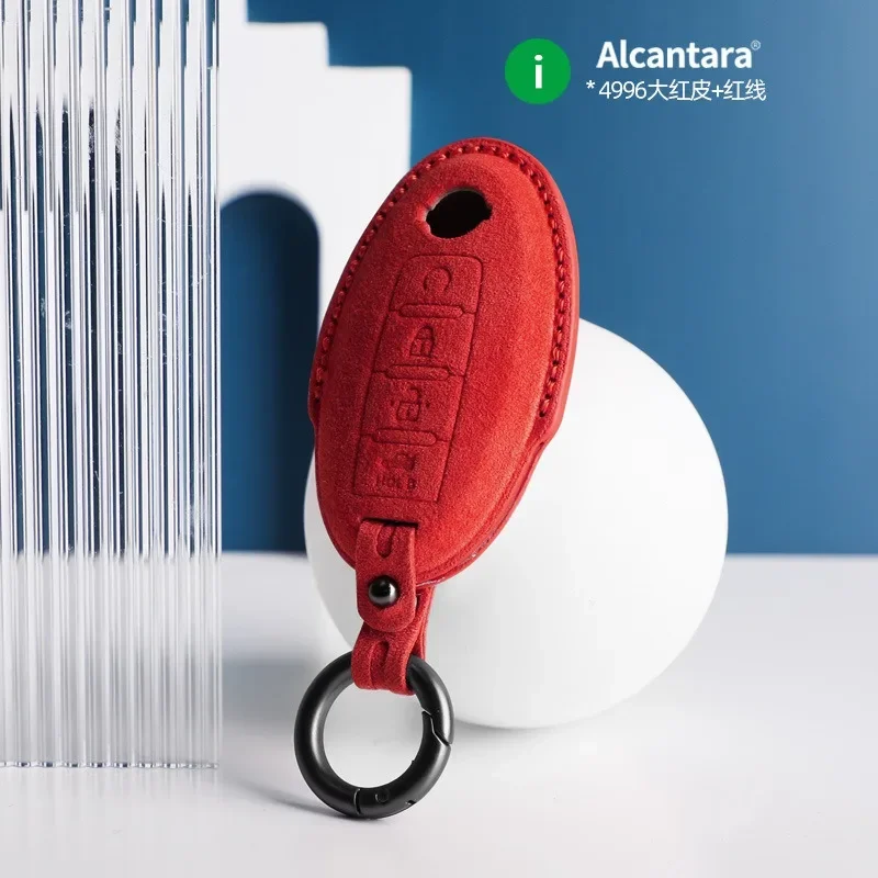 

Suede Car Key Case Cover Holder Key Shell Buckle for Nissan Sylphy, Altima, X-Trail, and Kicks