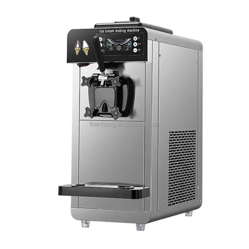 Intelligent One Click Cleaning Commercial Soft Serve Ice Cream Machine Automatic Snack Machine Table Top Ice Cream Maker