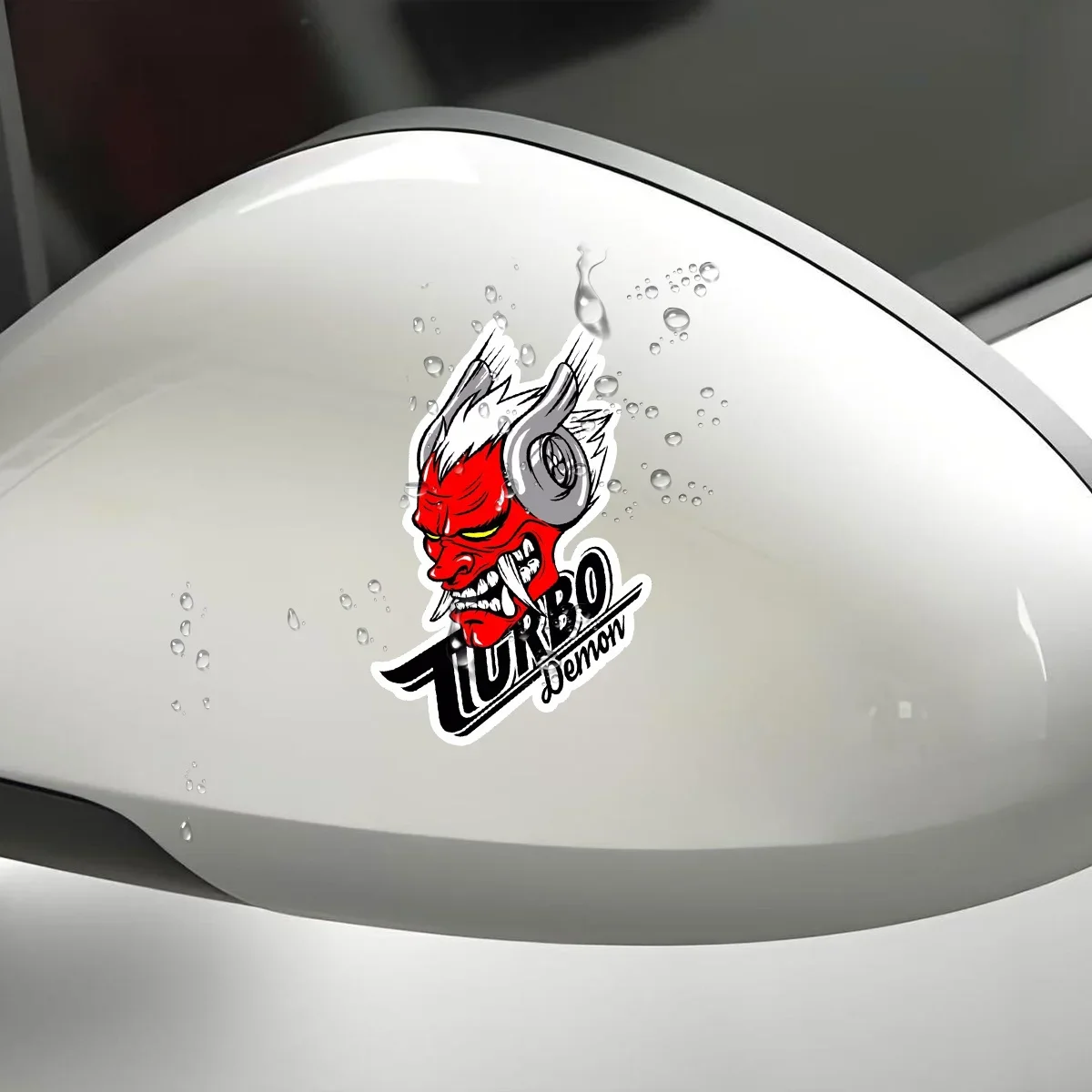 4 قطع/مجموعة "ملصق سيارة Turbo Demon للضبط، ملصق بتصميم منفعل، ملحق سيارة مميز لعشاق الهادئ، ديكور سيارة جريئة"
