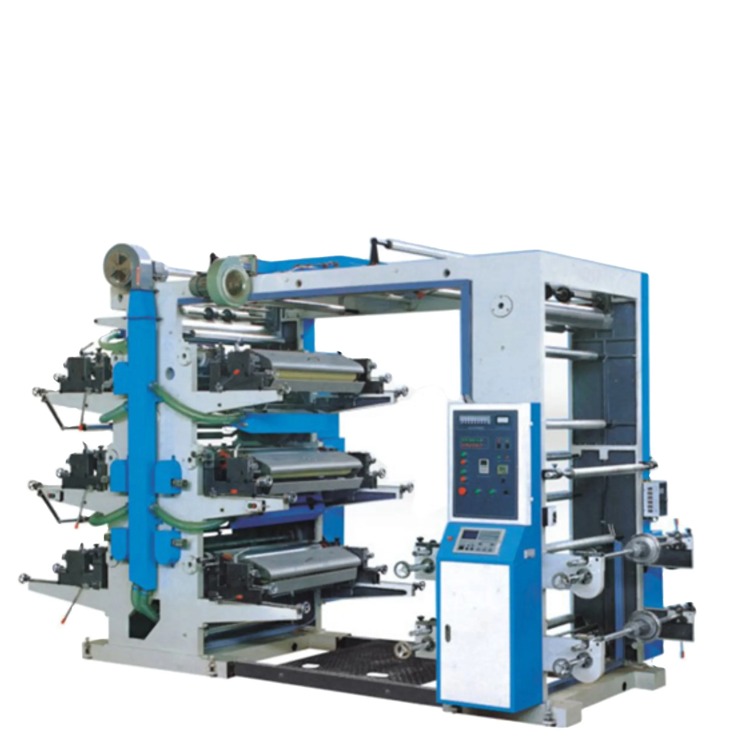 YG Customized 6 Color 1200 Flexographic Printing Machine Accurate Colour Register Flexible Starting Printing Machine