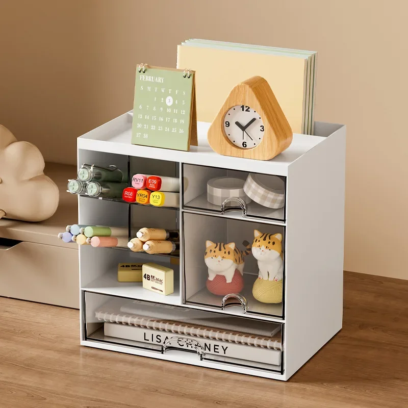 Desktop Combination Slant Insertion Pen Holder Student Desk Stationery Storage Box Large Capacity Office Desk Storage Rack