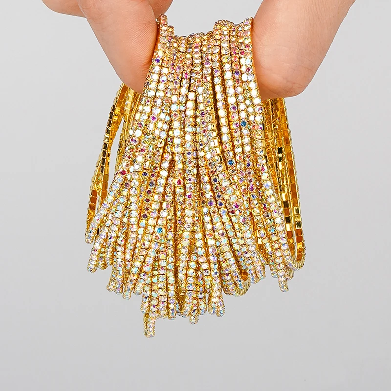 5 Stück modische elastische Armbänder mit Kristall-Strass für Damen, dehnbare, stapelbare Armbänder, klassisches Armband, täglicher Damenschmuck – Detail 2