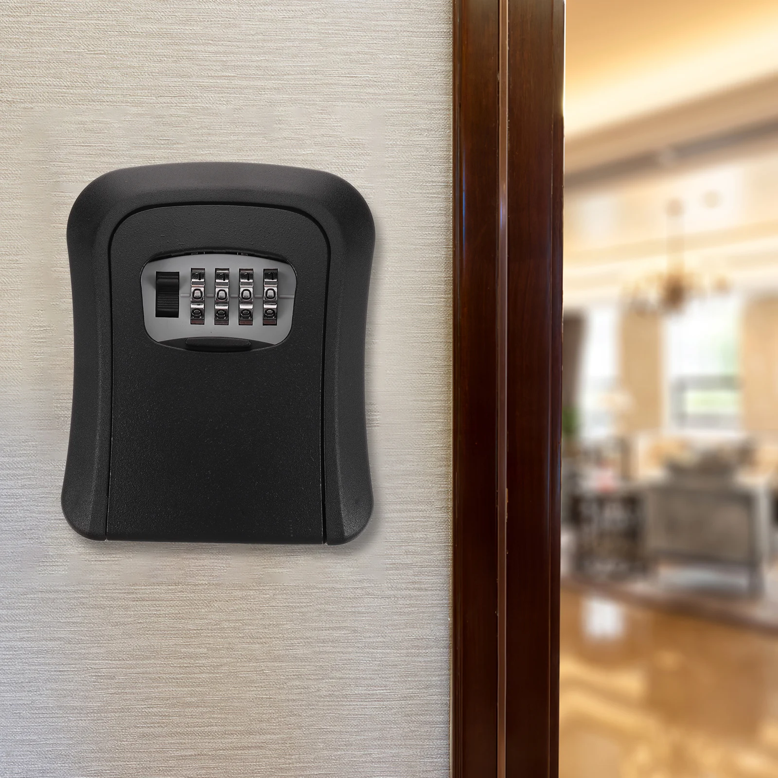 Wall Mount Outdoor 4- Combination House Keys Security Code Lock 10000 Password Combinations Sturdy Key Storage For Home