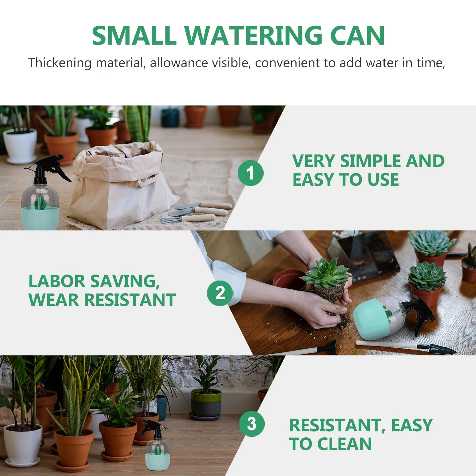 

1pcs Sturdy Durable Plastic Garden Watering Pot Portable Sprayer For Balcony Outdoor Horticulture Flower Planting Container