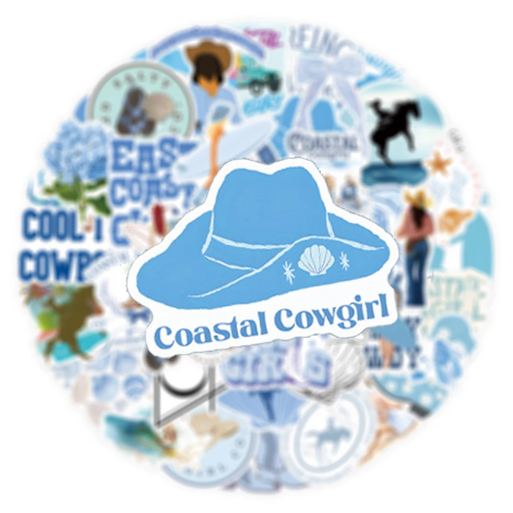 

10/30/55pcs Funny Cartoon Coastal Cowgirl Stickers Aesthetic Decals for Kid Toy DIY Skateboard Phone Guitar Cute Kid Sticker Toy