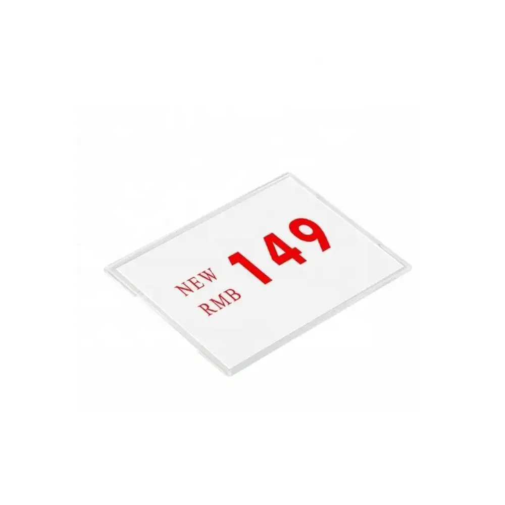 20 pezzi 10x4 cm etichetta montata a parete cornice in acrilico piatto quadrato porta biglietti da visita copertura carta cartellino del prezzo display
