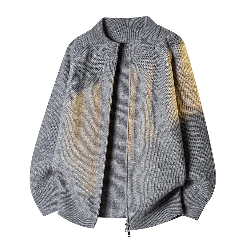 

Мужской свитер-кардиган на молнии с длинными рукавами, повседневная универсальная верхняя одежда для осени и зимы, удобный, мягкий, из смесового полиэстера
