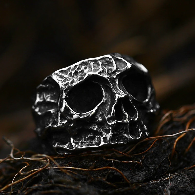 New Vintage Gothic Stainless Steel Skull Rings For Men Punk Rock Skeleton Punk Hip Hop Men Motorcycle Rock Biker Jewelry Gifts