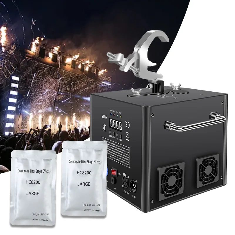 750W Wireless DMX Control Fireworks Fountain Cold Spark Machine for Wedding Stage