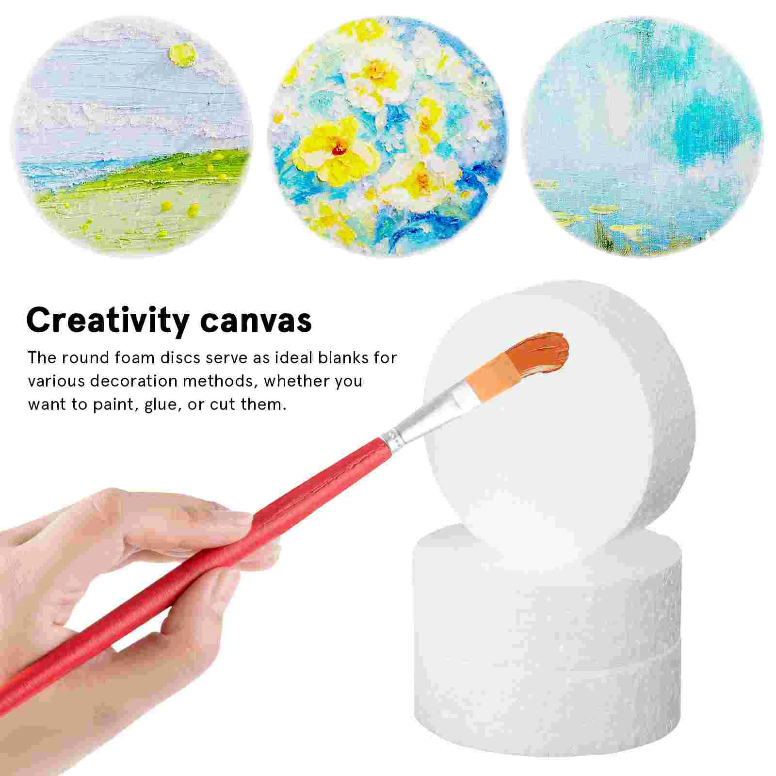 18Pcs Wedding Foam Cylinder Round Circles Polystyrene Discs Foam Circles Handcraft Plates Cake Foam Blocks Cake Decorating Prop