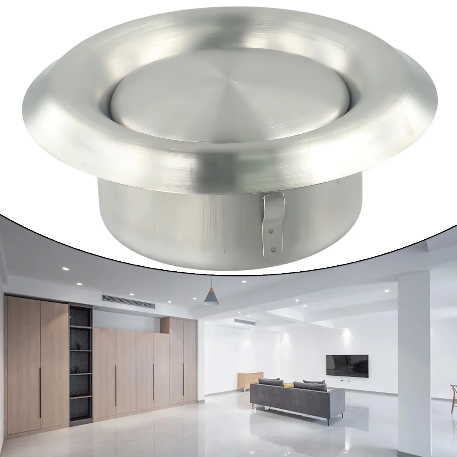 Ventilation Port Stainless Steel Vent Air Outlet Heaters Metal Cover Outlet Silver Air Conditioners Fresh Air Outlet