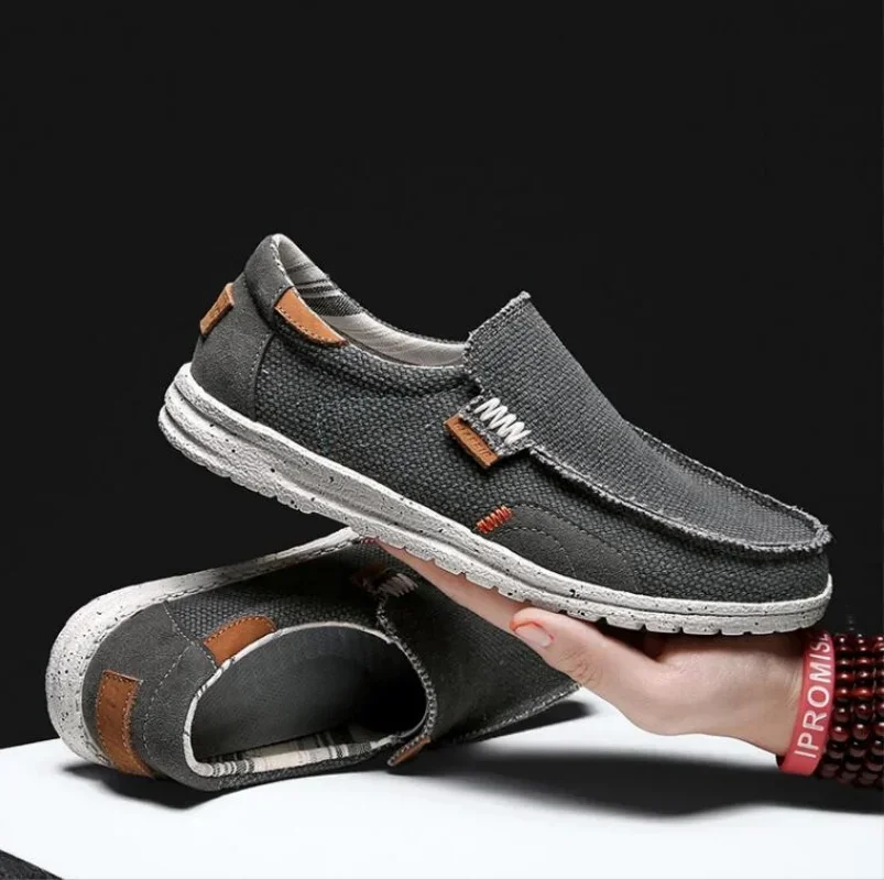 Summer Breathable Canvas Shoes Men Loafers Slip On Light Sneakers Comfty Casual Men Shoes Lightweight Flats Men Walking Zapatos