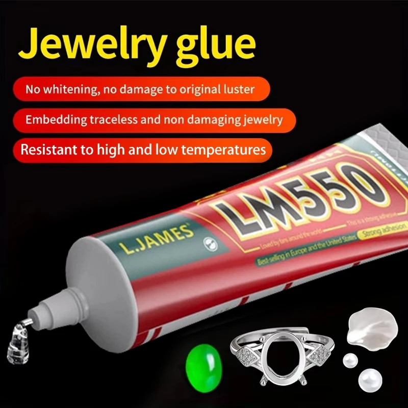 Klej precyzyjny LM550 z przezroczystym końcówką, uniwersalny klej do dżetów, biżuterii, rękodzieła, artykułów biurowych i szkolnych.