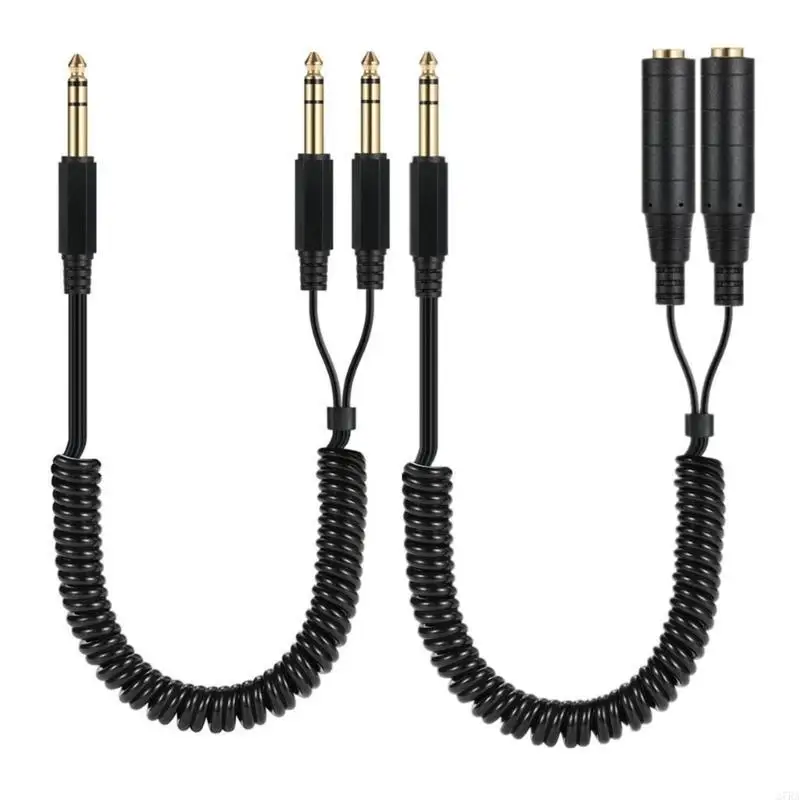 27RA 2x6.35mm 1/4inch to 6.35mm Microphones Cable 2 Mono 6.35mm to 6.35mm Cable