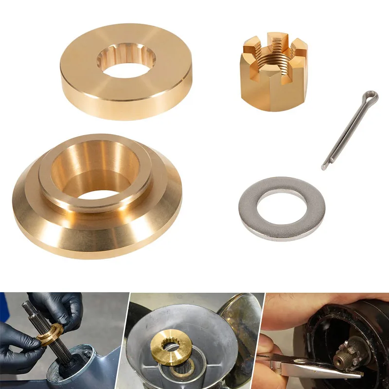 

Propeller Installation Hardware Kit Fit For Yamaha 150-300 HP Outboard Motos,Thrust Washer/Spacer/Washer/Nut/Cotter Pin Included