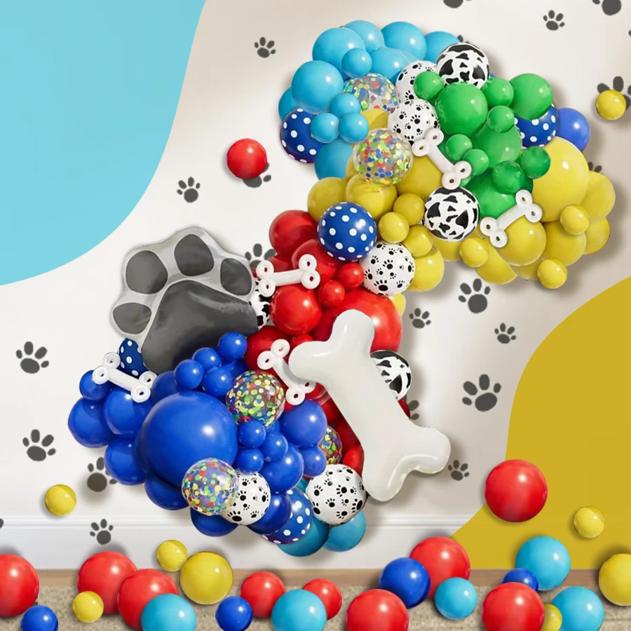 Ein Satz von Haustier Hund Pfote Ballon Set, mit Knochen Pfote Druck Folie Ballon Haustier Hund Geburtstags feier Dekoration